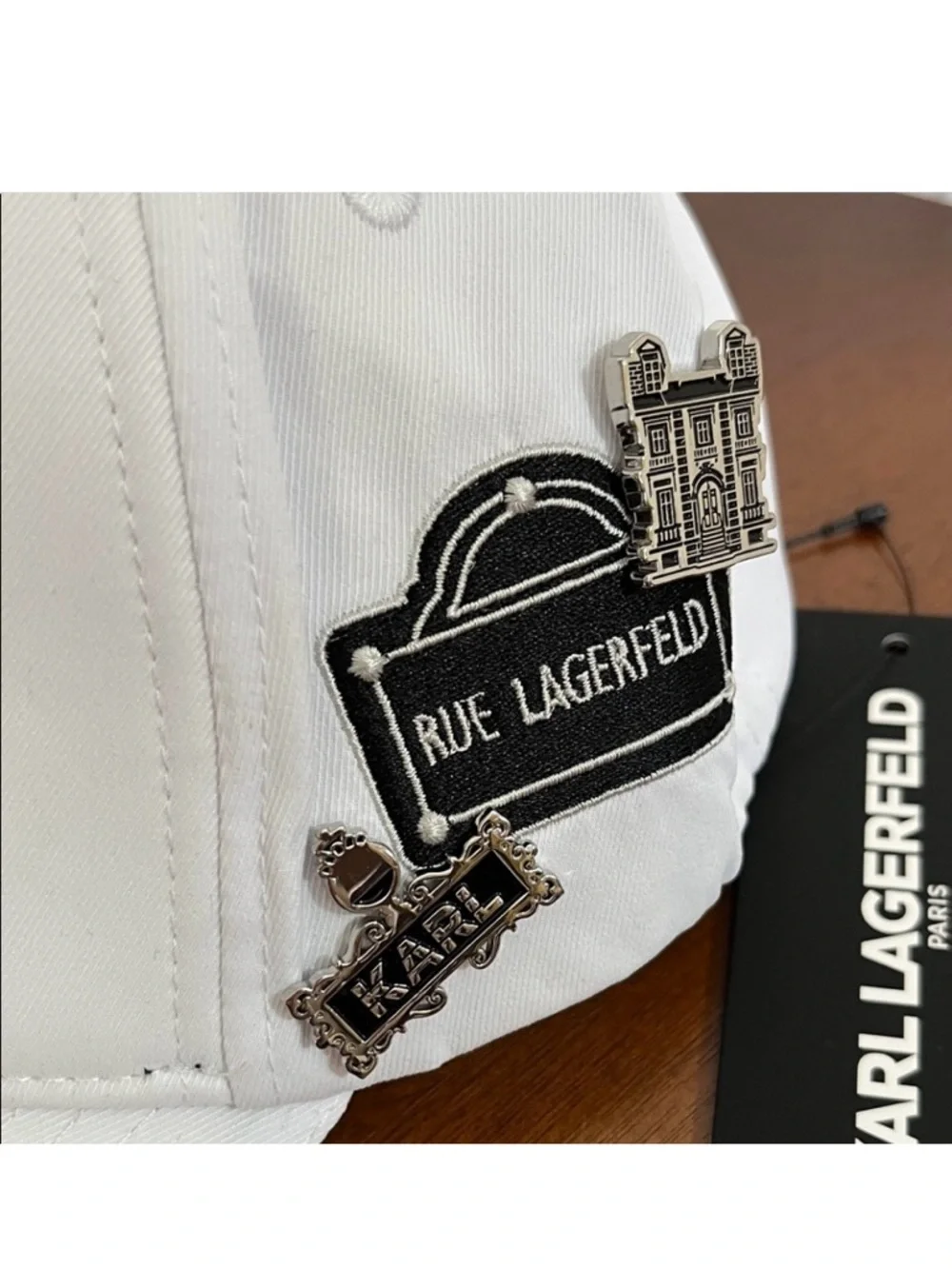 Karl Lagerfeld Paris Women’s Logo Baseball Cap - White, Adjustable, NWT
